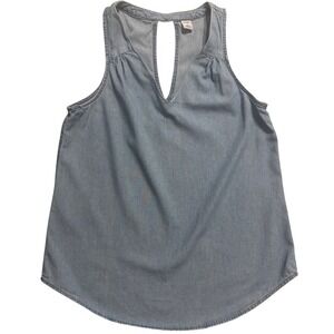 Old Navy Chambray Tank Top‎ Sleeveless V Neck Casual Blue XS